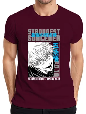 Obrázok produktu pre Satoru Gojo Jujutsu Kaisen Strongest Sorcerer Anime Manga Sketch Pánske tričko, bordová, S