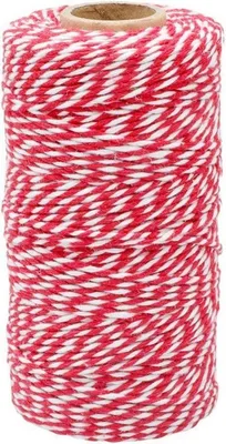 Immagine prodotto di 100m rosso bianco cotone spago cottura fai da te regali di Natale