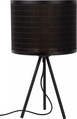 Image de Lampe à poser abat-jour en rotin noir E27 Tagalog Lucide