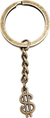 Produktbild von Onwomania Schlüsselanhänger Dollar Schein Währung Geld Golden Metall Anhänger Charm