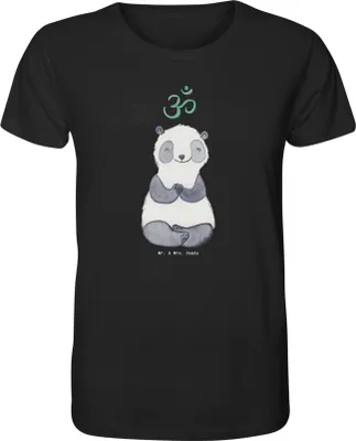 Produktbild von Mr. & Mrs. Panda T-Shirt Herren Panda Meditieren Größe L - Schwarz - Geschenk, shirt, Meditation, Tshirt, mit Spruch, Oberteil, Meditationskurs