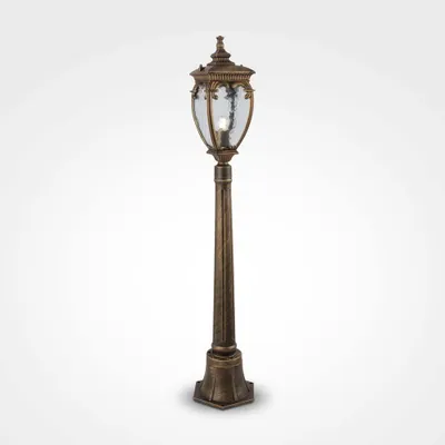 Obrázek produktu pro Stojací lampa, terasa, odolná proti povětrnostním vlivům, černá zlatá, V 113cm