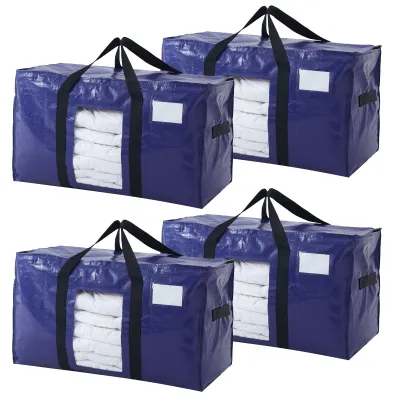 Aufbewahrungstasche 100 L 4er-Pack wasserabweisend mit Sichtfenster