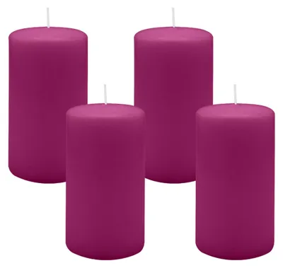 Produktbild von 4er Set Stumpenkerzen/Adventskranzkerzen Brombeere Ø 70 x 130 mm