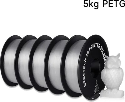 Obrázok produktu pre Filament do 3D tlačiarne – PETG 1,75 mm – 5 kg – vákuovo balené – pre 3D tlačiarne FDM – 343 m – priehľadné