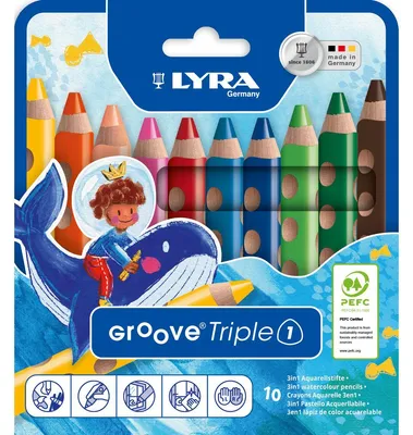 Produktbild von LYRA Aquarellstifte Groove Triple 1 10 Stück Kartonetui
