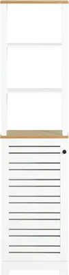 Immagine prodotto di BZR43-W, mobile bagno alto, bianco, 3 scomparti aperti, anta a ribalta