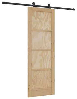Produktbild von vidaXL Schiebetür Natürlich und Schwarz 73,5 x 211 cm