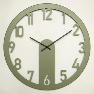 Produktbild von Opviq, Mood Metal Wall Clock - APS114 - Green, Wanduhren, Grün, Stahl, 48 x 48 cm
