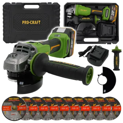 Immagine prodotto di Smerigliatrice angolare Procraft PWA220 + 10 dischi da taglio CD125x1.0