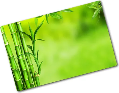 Produktbild von Tulup Glas Herdabdeckplatte - 80x52 cm - Glaskeramikkochfeld-Abdeckung Spritzschutz Glasabdeckplatte - Einteilig - Blumen & Pflanzen - Bambus - Grün