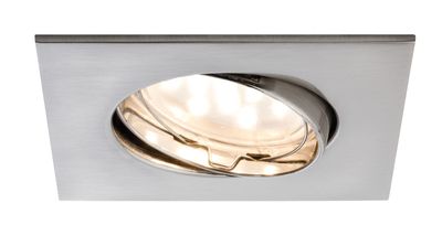 Paulmann Premium Einbauleuchten Set Coin klar eckig schwenkbar LED 3x6,8W 2700K 230V 51mm Eisen gebürstet/Alu Zink6321