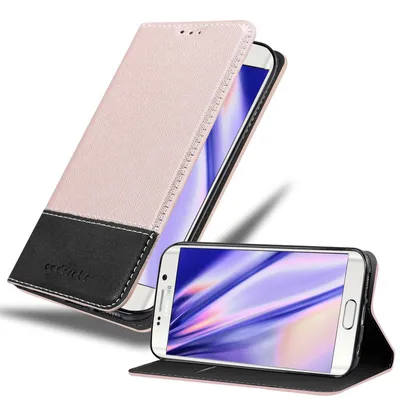 Image de Cadorabo Housse pour Samsung Galaxy S6 EDGE Housse de protection en rose SHandyhülle Book Case Etui simili-cuir
