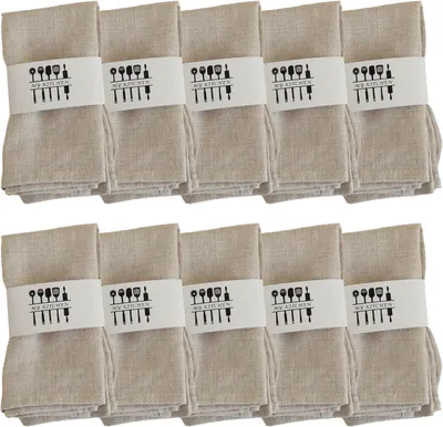 Produktbild von Set aus 30 Beigen Baumwoll-Servietten 40x40 cm