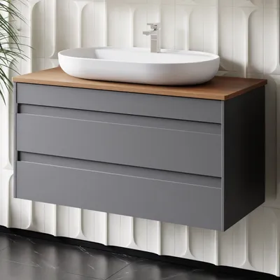 Produktbild von Waschtisch-Set Lara | Waschbecken mit Unterschrank 100 cm | Konsolenwaschtisch