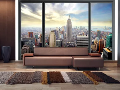 Zdjęcie produktu dla Fototapeta flizelinowa Nowy Jork 400x280 cm fototapeta XXL miasto panorama Manhattanu okno 10110904-12