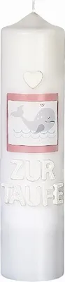 Produktbild von Taufkerze Mädchen Zur Taufe 25 x 6 cm mit Namensverzierung und Geschenkkarton