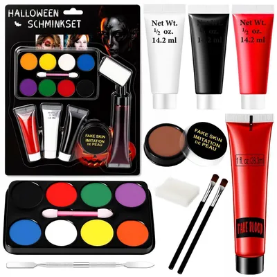Produktbild von Halloween Schminke Set Kinderschminke mit Kunstblut 11 Teile