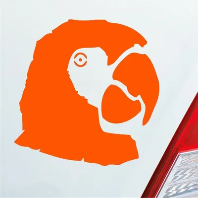 Produktbild von Auto Aufkleber Papagei Ara Vogel Bird Tier Tuning 10x10 cm Orange Sticker Heckscheibenaufkleber