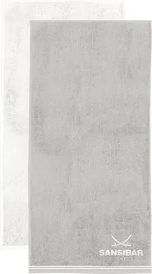 Produktbild von Sansibar Sylt Duschtuch/ Badetuch/ Saunatuch Frottier-Serie "Doubleface“, 80x150 cm, silber/weiß