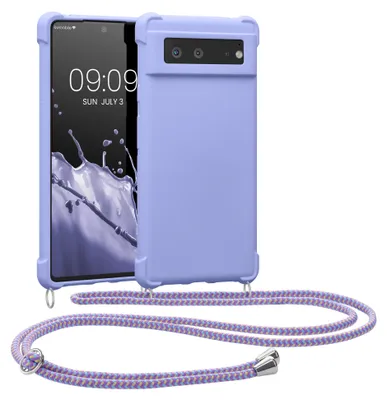 Produktbild von kwmobile Necklace Case kompatibel mit Google Pixel 6 Hülle - Cover mit Kordel zum Umhängen - Silikon Schutzhülle Lavendel