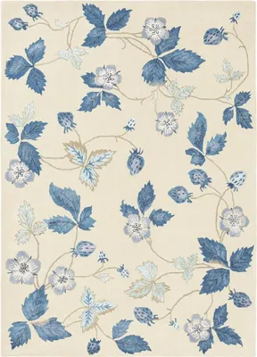 Produktbild von Handgefertigter Wohn- und Schlafzimmerteppich aus Wolle mit WILDBERRY-Blumenmuster