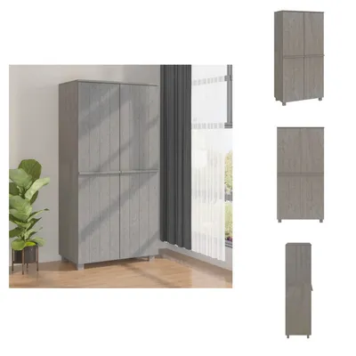 Image de vidaXL Armoire HAMAR gris clair 89x50x180 cm Pin massif - Armoires