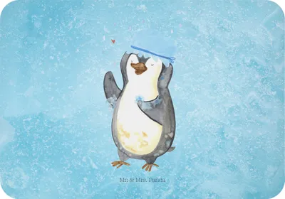 Produktbild von Mr. & Mrs. Panda magnet Pinguin Duschen - Eisblau - Geschenk, Kühlschrankmagnet, Duschkonzert, holzmagnet, Baden, Motivation, whiteboardmagnet, Notizhalter, haftmagnet
