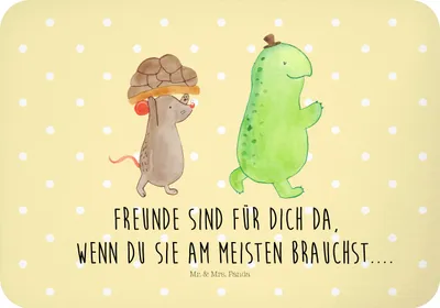 Produktbild von Mr. & Mrs. Panda Kühlschrankmagnet Schildkröte Maus - Gelb Pastell - Geschenk, magnet, wandmagnet, Freunde, haftmagnet, Fröhlich, whiteboardmagnet, Beste Freundin