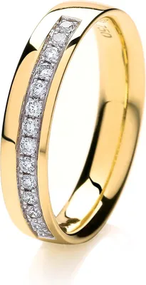 Produktbild von 18 Karat (750) Gold 4mm Slight Court Form Diamant Trauring/Ehering/Hochzeitsring Brillant-Schliff 0.16 Karat HI - SI, 51 (16.2); TRS3683618KYRSL