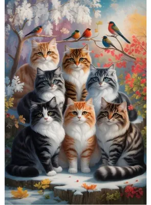 Image de Puzzle Alipson « Chats en hiver » - 1 000 pièces - Carton