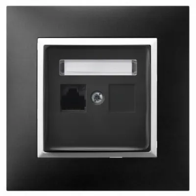 Produktbild von Ospel Aria Netzwerkdose RJ45 1X Unterputz Schwarz Weiß