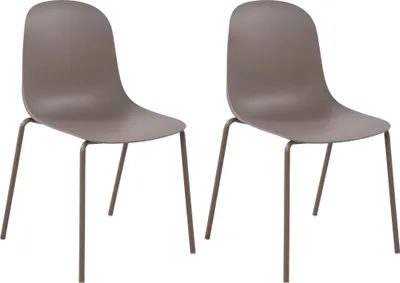 Produktbild von CLP 2er Set Stühle Hardin, stapelbare gartenstühle, wetterfest und UV-beständig taupe