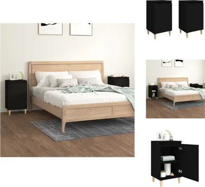 Immagine prodotto di vidaXL Comodini 2 pezzi neri 40x35x70 cm in legno - Comodini