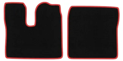 Produktbild von Fußmatten Automatten Velours Schwarz/Rot für MAN TGX 2017- Set 2-tlg