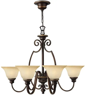 Produktbild von Casa Padrino Barock Kronleuchter Antik Bronze / Vintage Alabaster Ø 80,6 x H. 62,9 cm - Prunkvoller Kronleuchter mit eleganten Kunstglas Lampenschirmen - Barock Möbel