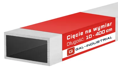 Zdjęcie produktu dla GAL-INDUSTRIAL | Rura prostokątna aluminiowa - 30x20x2mm - 10cm - cięcie na wymiar