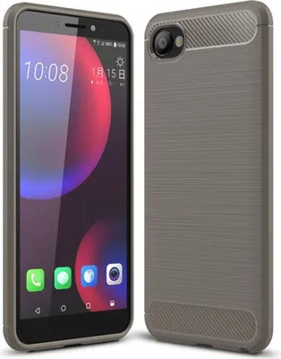 Produktbild von HTC Desire 12 Hülle Silikon Grau Carbon Optik Case TPU Handyhülle Bumper 211756