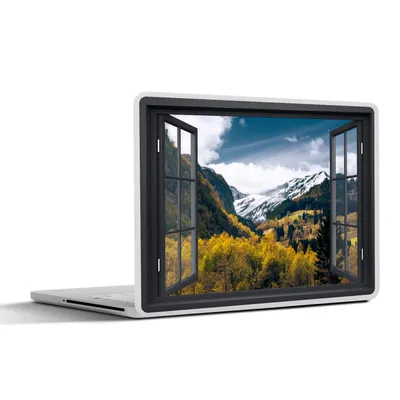 Produktbild von MuchoWow® Laptop Aufkleber Sticker Cover Aussicht - Natur - Schnee 40x30 cm - Laptop Dekoration - Selbstklebend