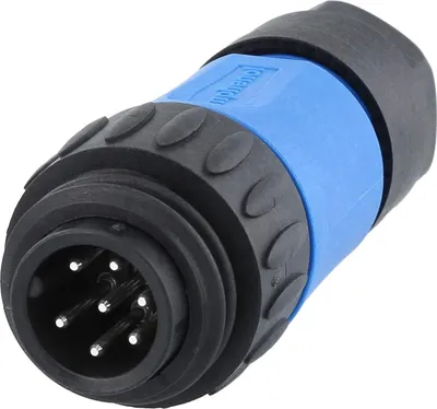 Produktbild von Amphenol RD24-KSG Kabelsteckverbinder gerade Stift Lötanschluss, Polzahl 6+PE Kabelabgang gerade, Klemmbereich 6,0mm -