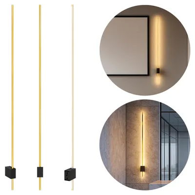 Obrázok produktu pre MasterLED nástenné svietidlo – 120 cm – 4000K (neutrálna biela) – 12 W – čierna a zlatá – moderné nástenné svietidlo – nástenné svietidlo do spálne – COMO