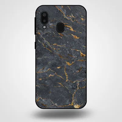 Produktbild von Smartphonica Handyhülle für Samsung Galaxy A20E mit Marmordruck - TPU-Hülle mit Marmor-Design - Gold Grau