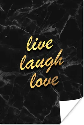 Produktbild von MuchoWow® Poster Zitat - Leben - Liebe - Gold - Marmor 40x60 cm - Plakate für die Wand - Poster Babyzimmer