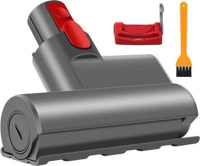 Image de Brosse turbo pour aspirateur à main - Brosse de rechange pour matelas, canapé, siège de voiture - Élimine les acariens et la poussière - Compatible avec les modèles Dyson V7, V8, V10, V11 et V15 - Accessoire avec rouleau à brosses.