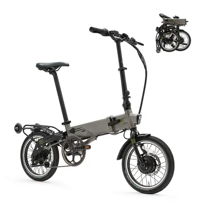 Image de Vélo électrique pliable Supra 4.0+ en gris titane | Roues de 16 pouces | Autonomie de 90 km