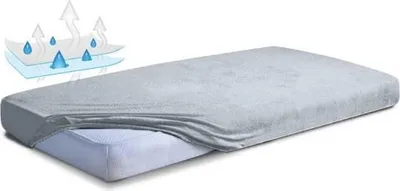 Produktbild von Hygieneunterlage, wasserdicht, 60 x 120 x 10 cm, Frottee, Grau