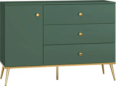 Produktbild von FURNLUX Sideboard Fort Grün Und Gold 120cm / Hauptfarbe: Grün / Abmessungen: 120 x 85 x 40 cm