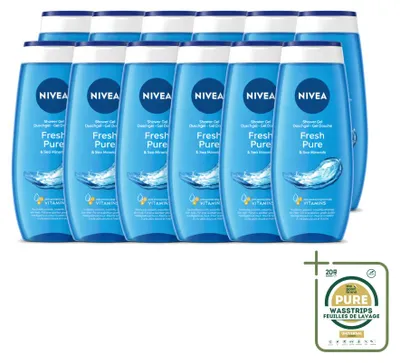Productafbeelding van 12 x Nivea Douchegel Fresh Pure - 250 ml - Voordeelverpakking - 12 stuks