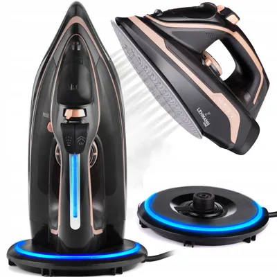 Produktbild von LEHMANN PARGO 3000 W kabelloses Dampfbügeleisen mit Keramiksohle, leistungsstark, 35 g
