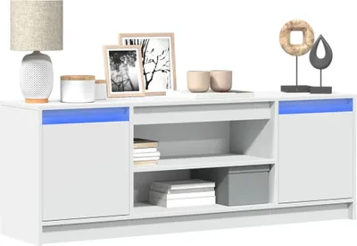 Productafbeelding van Maison Exclusive - TV-meubel met LED-verlichting, wit, 139,5 x 34 x 50 cm, houtvezel